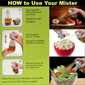 Ideal Olive Oil Sprayer Mister for Cooking & Grilling