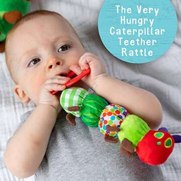 Teether Rattle, World of Eric Carle The Very Hungry Caterpillar Teething Toy for Babies, Multi