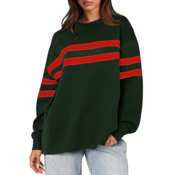 WIHOLL Sweatshirts for Women Loose Fit Casual Crew Neck Tops Fall Outfits 2024 Long Sleeve Pullover ...