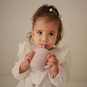 Mushie Silicone Training Cup & Straw for Toddlers 6 Months+ (Blush)