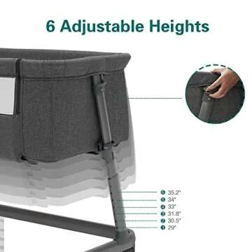 Pamo babe Baby Bassinet Bedside Sleeper for Newborn Bed Crib with Breathable Mesh Sides Co-Sleeping Bedside Crib for Infant Breastfeeding with Height-Adjustable and Wheels, Z-Type Stable Frame