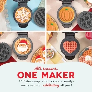 DASH Mini Waffle Maker with Versatile Plates for Fun Cooking