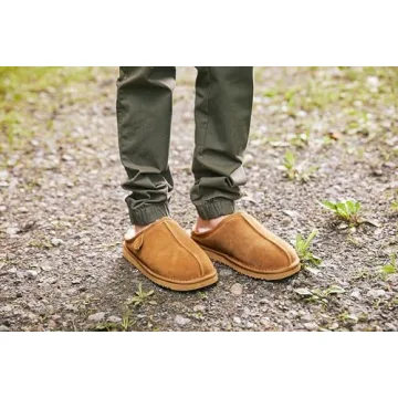 Fireside by Dearfoams Men's Grafton Shearling Slippers