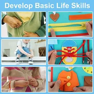 FASTSPOK Busy Board Montessori Learning Toy for Toddlers