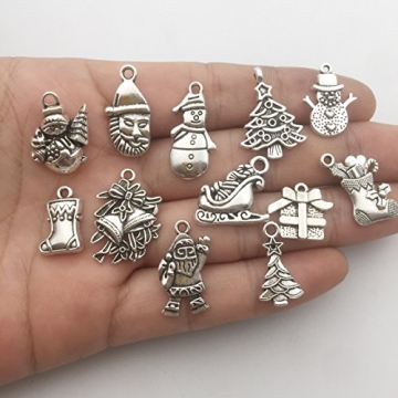 Mixed 75 pcs Christmas Charms for DIY Jewelry Making
