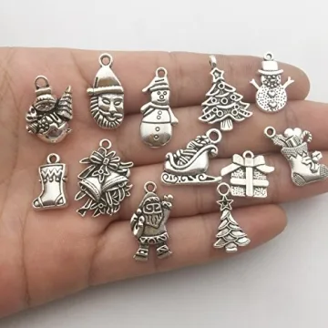 Mixed 75 pcs Christmas Charms for DIY Jewelry Making