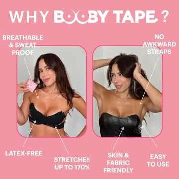 Booby Tape Original Boob Tape, Instant Breast Lift, Replace Your Bra, Latex-Free, Hypoallergenic Adh...
