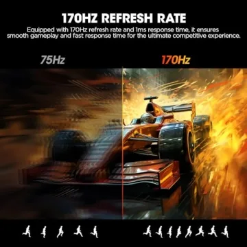 KOORUI 32 Inch Curved Gaming Monitor QHD 170Hz HDR10