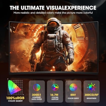 KOORUI 32 Inch Curved Gaming Monitor QHD 170Hz HDR10