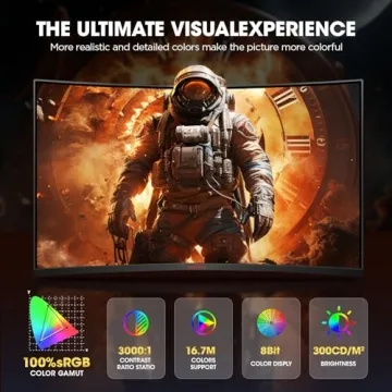 KOORUI 32 Inch Curved Gaming Monitor QHD 170Hz HDR10