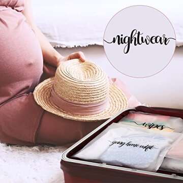 Boao 15 Pack Hospital Bags for Labor and Delivery 11 x 14 Inch Diaper Bag Organizing Pouches Resealable Maternity Hospital Pouches(Black Letter)