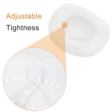 GEMVIE Cowboy Cowgirl Straw Hat for Summer Fun