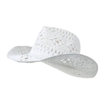 GEMVIE Cowboy Cowgirl Straw Hat for Summer Fun