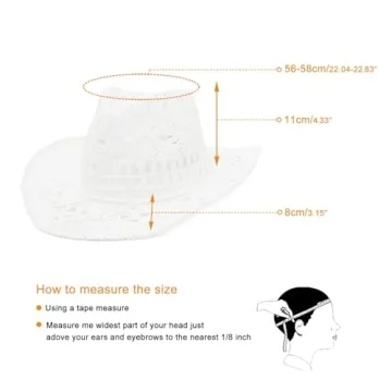 GEMVIE Cowboy Cowgirl Straw Hat for Summer Fun