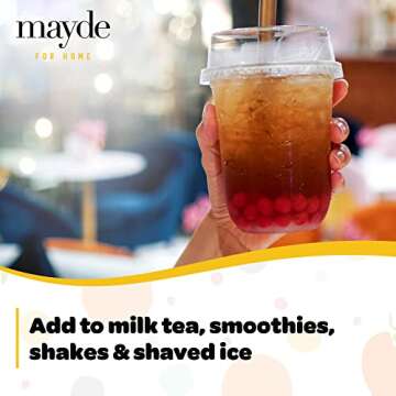 Mayde 3-Flavor Popping Boba Pearls Tropical Fruits Party Kit - Kiwi, Mango,Passionfruit (3-Pack, 490 Grams)