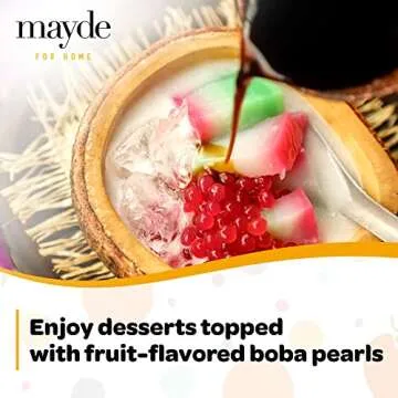 Mayde 3-Flavor Popping Boba Pearls Tropical Fruits Party Kit - Kiwi, Mango,Passionfruit (3-Pack, 490 Grams)