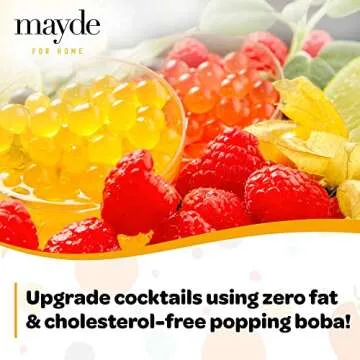 Mayde 3-Flavor Popping Boba Pearls Tropical Fruits Party Kit - Kiwi, Mango,Passionfruit (3-Pack, 490 Grams)