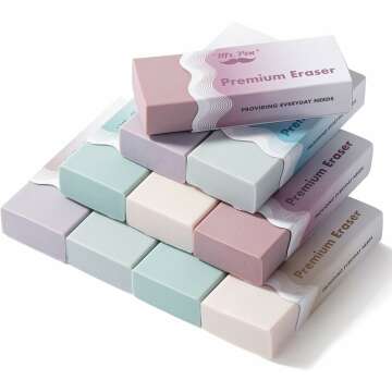 Mr. Pen Erasers 10-Pack - Wavy Rubber Erasers in Morandi Colors