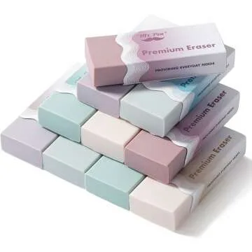 Mr. Pen Erasers 10-Pack - Wavy Rubber Erasers in Morandi Colors