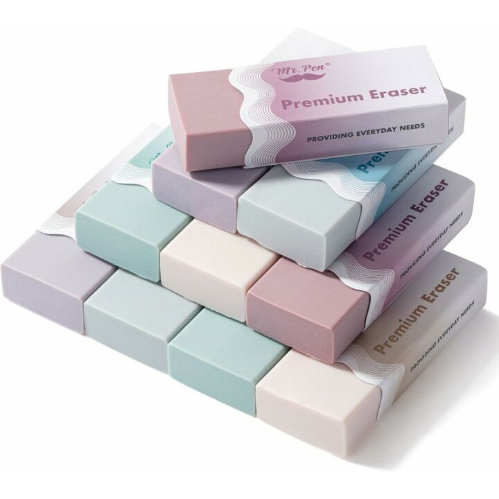 Mr. Pen 10-Pack Wavy Sleeve Erasers in Morandi