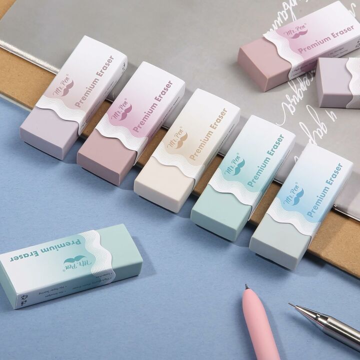 Mr. Pen 10-Pack Wavy Sleeve Erasers in Morandi