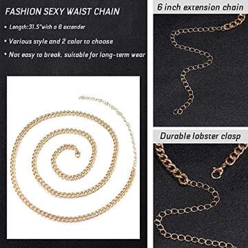 Magitaco 8PCS Waist Chain Set - Stylish Summer Body Jewelry