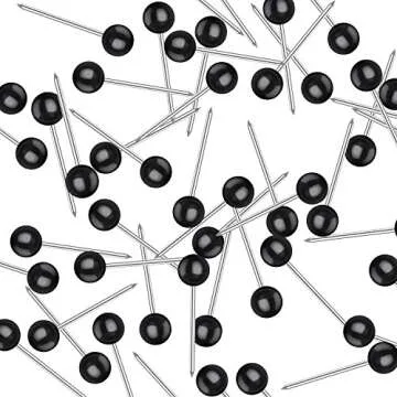 500 Pack Map Push Pins 1/8 Inch Black Map Tacks Small Round Head Push Pins Thumb Tacks for Travel Picture Photo Bulletin Board Wall DIY Craft Home School Office