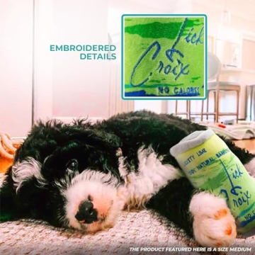 Haute Diggity Dog LickCroix Barkling Water Lickety Lime, Plush Designer Dog Toys with Interactive Squeaker, Stimulating Pet Enrichment, Machine-Washable & Safe Materials for All Breeds, Size Medium