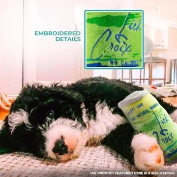 Haute Diggity Dog LickCroix Barkling Water Lickety Lime, Plush Designer Dog Toys with Interactive Squeaker, Stimulating Pet Enrichment, Machine-Washable & Safe Materials for All Breeds, Size Medium