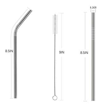 OKGD 25 Piece Stainless Steel Straws Set - Eco-Friendly & Durable