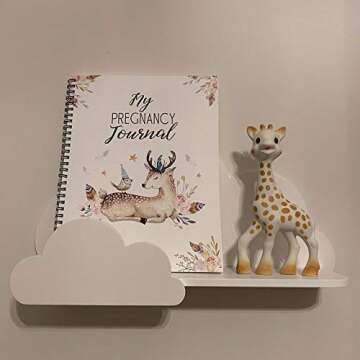 Happy Woody Set of 2 Cloud Wall Shelves for Nursery/Wooden Floating Shelf/Baby Room Decor/Nursery Room Decoration/Kids Room Wall Decor/Gift Set (White)