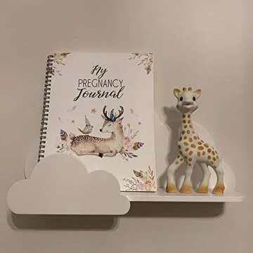 Happy Woody Set of 2 Cloud Wall Shelves for Nursery/Wooden Floating Shelf/Baby Room Decor/Nursery Room Decoration/Kids Room Wall Decor/Gift Set (White)