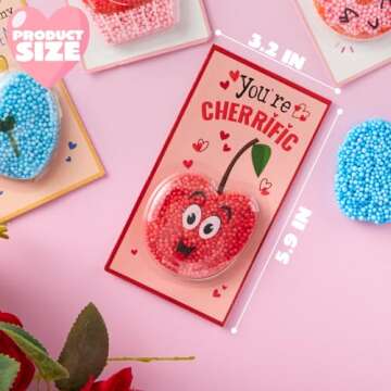 JOYIN 12 PCS Valentine's Day Foam squashy toy with Cards, Fun Foam Modeling for Valentine Party Favors, Gift Exchange and Game Prizes