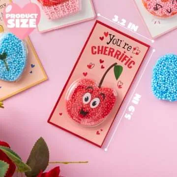 JOYIN 12 PCS Valentine's Day Foam squashy toy with Cards, Fun Foam Modeling for Valentine Party Favors, Gift Exchange and Game Prizes