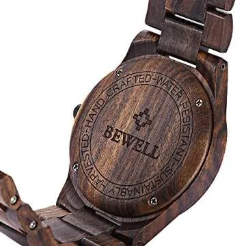 Men's Wooden Watch with Ebony Dial - BEWELL ZS-W086B