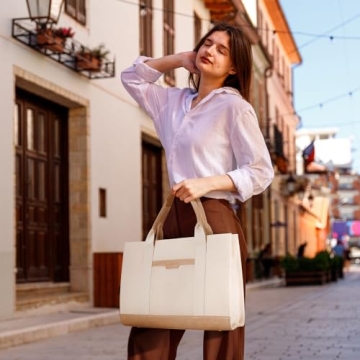 Missnine Canvas Laptop Tote Bag - Stylish & Durable for Work