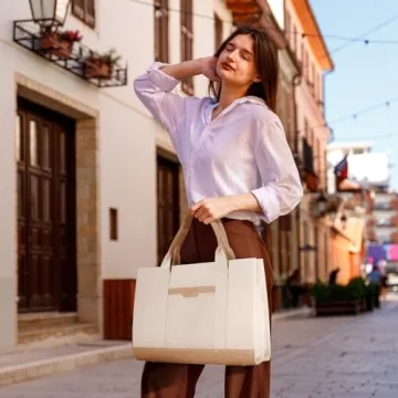 Missnine Canvas Laptop Tote Bag - Stylish & Durable for Work