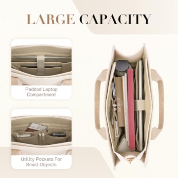 Missnine Canvas Laptop Tote Bag - Stylish & Durable for Work