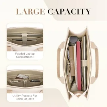 Missnine Canvas Laptop Tote Bag - Stylish & Durable for Work