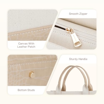 Missnine Canvas Laptop Tote Bag - Stylish & Durable for Work