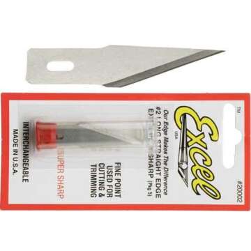 Excel Blades #2 Hobby Knife Blades - American Made Straight Edge Replacement Blades - 5 Pack