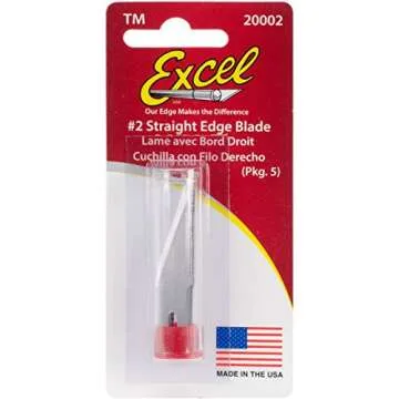 Excel Blades #2 Hobby Knife Blades - American Made Straight Edge Replacement Blades - 5 Pack