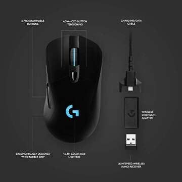 Logitech G915 Mechanical Gaming Keyboard and Logitech G703 Lightspeed Wireless Gaming Mouse Bundle