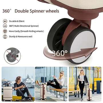 Lulusail 6 Piece Durable Hardside Luggage Set