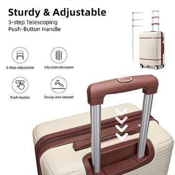 Lulusail 6 Piece Durable Hardside Luggage Set