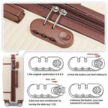 Lulusail 6 Piece Durable Hardside Luggage Set