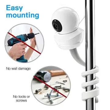 oioaahkeo Baby Monitor Mount for Babysense Video Baby Monitor V43 and HD S2 Camera (White,1Pack)