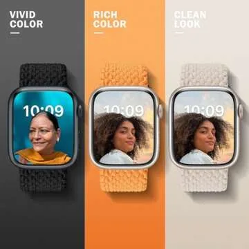 OMECKY Stretchy Braided Solo Loop Compatible with Apple Watch Band Series 9 8 7 6 5 4 3 38/40/41mm for Women Men, Cute Nylon Elastic Sport Strap for iWatch SE 1/2, XS Starlight