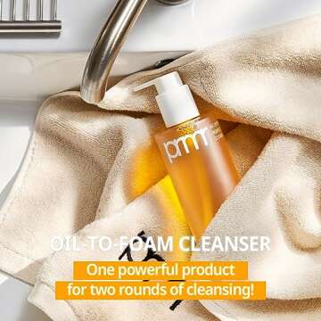 PRIMERA (PRMR OilToFoam Cleanser Korean Deep Cleansing Oil, Daily Makeup Remover, Blackheads, Dust and Dirt Removal, Pore Cleaning, Hyaluronic acid (200ml, 6.76 fl. oz)