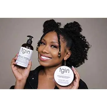 tgin Miracle RepaiRx Curl Protein Reconstructor for Curly, Coily, and Wavy Hair, with Biotin and Black Castor Oil, Nourishes and Restores Damaged, Color-Treated Hair, 12 oz